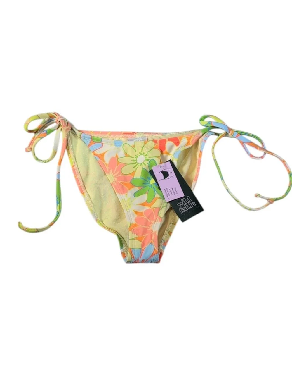 Wild Fable Floral Bikini Bottom Ties at Hip Cheeky Low Rise Size XXS